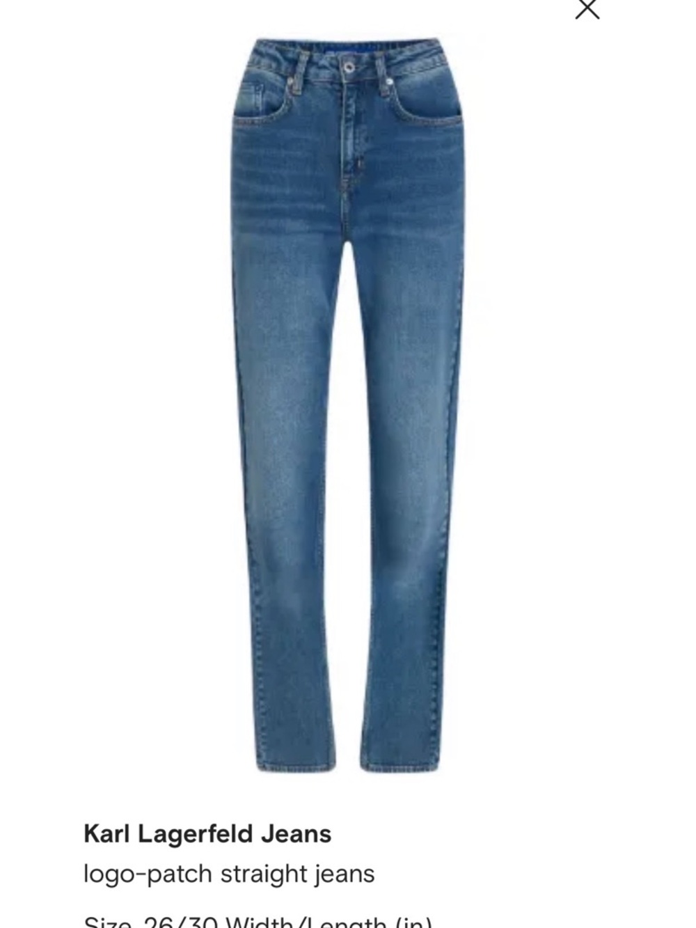 Karl Lagerfeld Blue Straight-Leg Denim Jeans